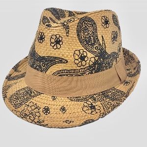 Cecily Summer Straw Fedora-Paisley Tan